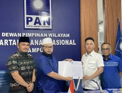 DPW PAN Lampung Serahkan Surat Rekomendasi, Galang Putra Rahman Bawa Misi Tuntaskan Janji Sang Ayah