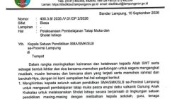 Pasca Erupsi Gunung Anak Krakatau, Disdikbud Lampung Imbau Sekolah Gelar Sholat Istisqo dan Doa Bersama